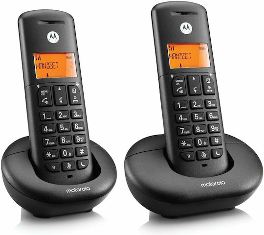Motorola E202 Ασύρματο Τηλέφωνο Duo Μαύρο