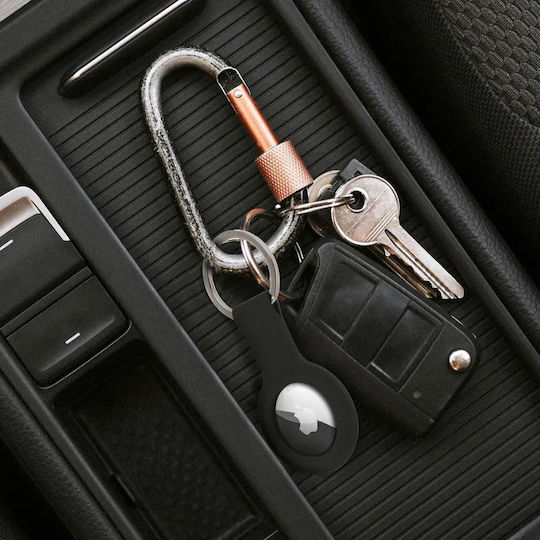 Forcell Holder Θήκη Μπρελόκ Σιλικόνης για AirTag σε Μαύρο χρώμα