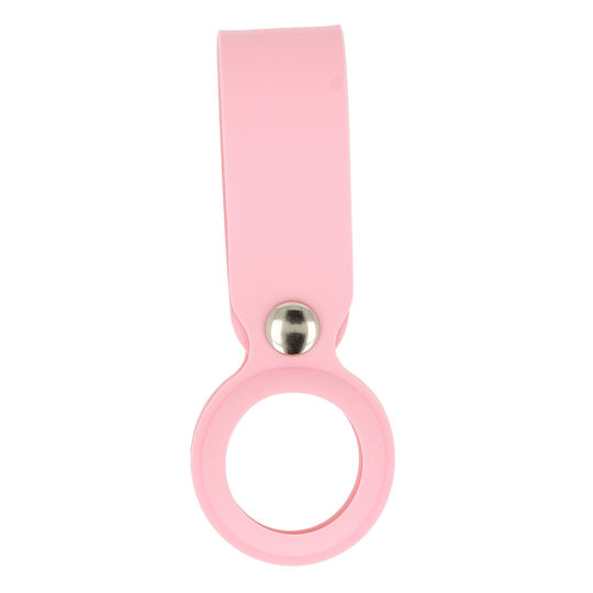 Slide Keychain Loop Θήκη Σιλικόνης για AirTag σε Ροζ χρώμα