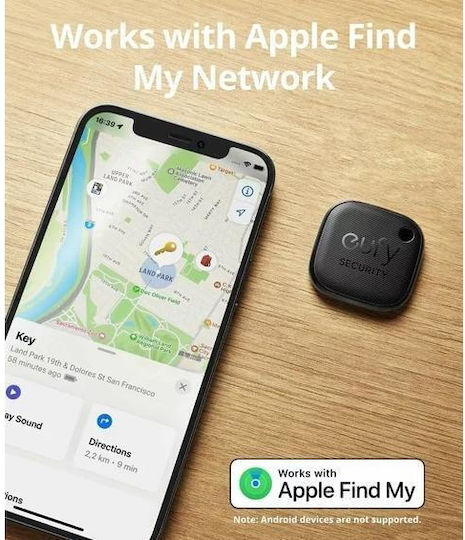 Eufy SmartTrack Link Apple Find My Μαύρο 4τμχ με Εντοπισμό Smartphone