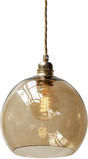 Ebb & Flow Blue Hanging Ceiling Light with Crystals for E27 Socket 22x22cm