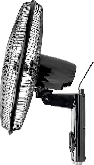 Geepas Wall Fan 60W with 18cm Diameter Remote Control Black