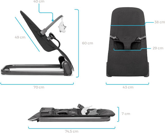 Kidnort Manual Baby Relax Vinbar Grey for Child up to 9kg