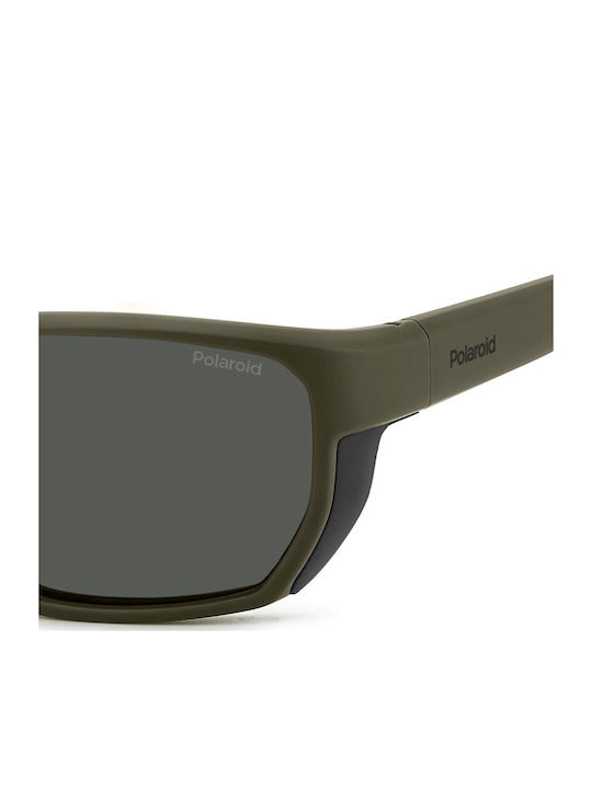 Polaroid Herren Sonnenbrillen mit Grünem Horn umrandetem Rahmen und Grauen Gläsern pld7057/s DLD/M9