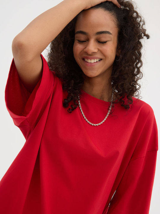 Short Sleeve Red Blouse