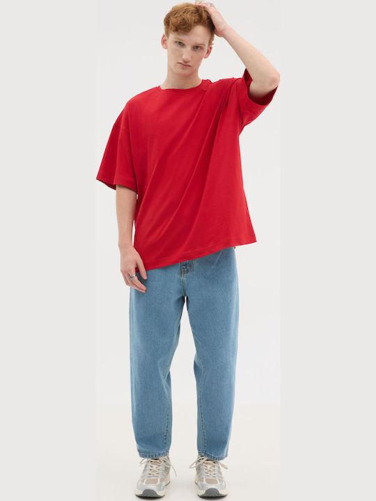 Short Sleeve Red Blouse