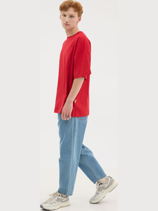 Short Sleeve Red Blouse