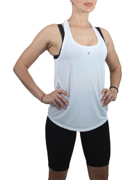Damen Sport Top Ärmellos Schnell Trocknend Weiß