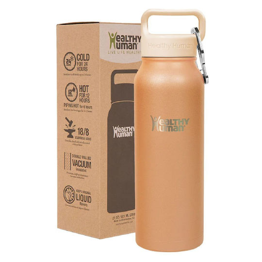 Healthy Human Μπουκάλι Θερμός Ανοξείδωτο / Πλαστικό BPA Free 621ml Stein Bottle Mocha Healthy Human