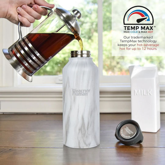 Healthy Human Μπουκάλι Θερμός Ανοξείδωτο / Πλαστικό BPA Free 621ml Stein Bottle Stone White Healthy Human