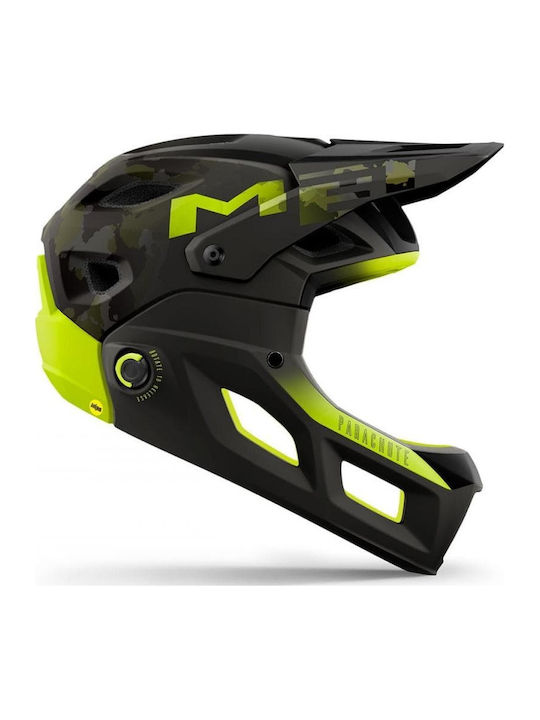 MET Parachute MCR Full Face Κράνος Ποδηλάτου Downhill / Βουνού Camo Lime Green/Matt Glossy