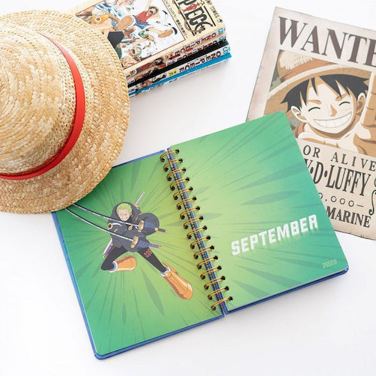 Grupo Erik One Piece - Straw Hat Crew Weekly Academic Agendas 2025/26 Spiral 15x21cm