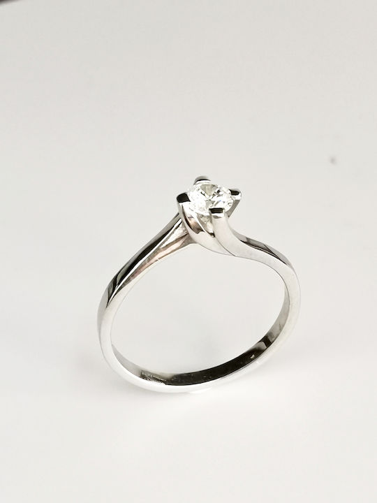 Aris Dentopoulos Schmuck Einzelner Stein aus Weißgold 14K Aris Dentopoulos Schmuck Einzelner Stein aus Weißgold 14K