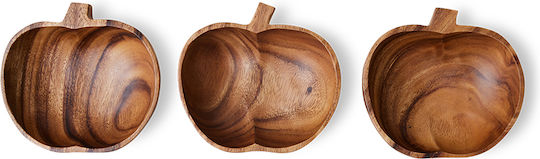 HK Living Serving Bowl Round Wooden with Diameter 14cm