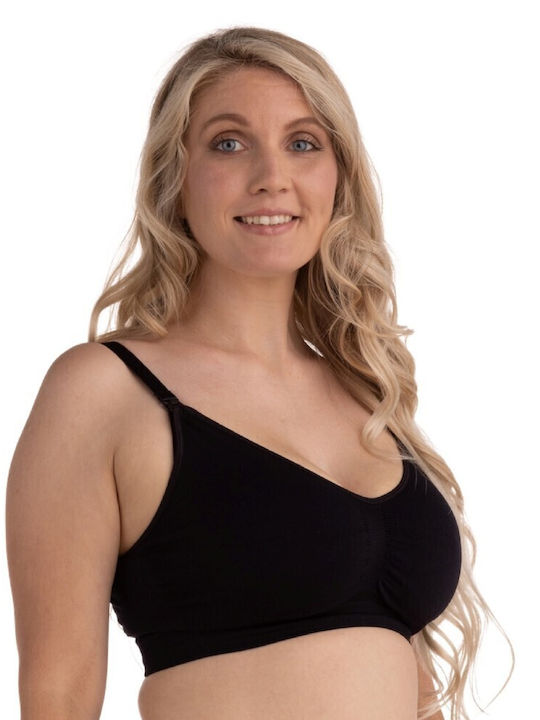 Carriwell Maternity & Nursing Bra with Clips Black/Beige