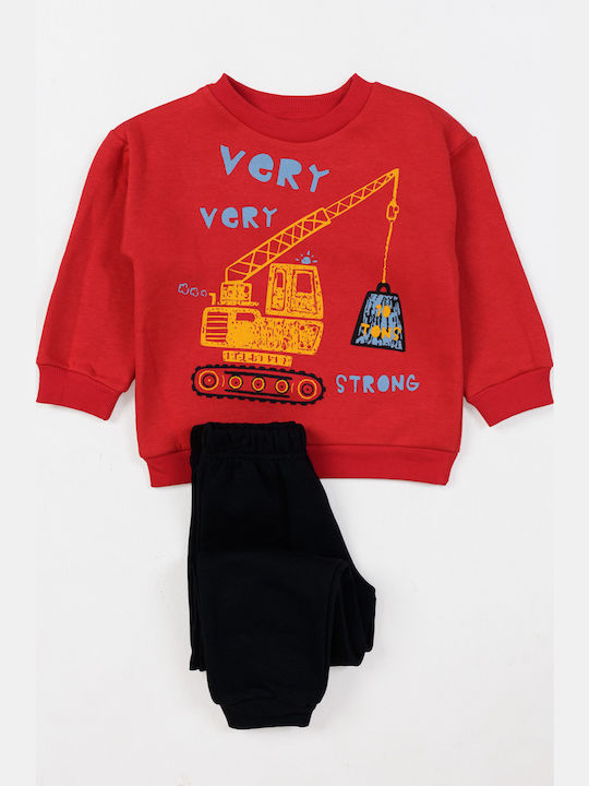 Kids Sweatpants Set Red 2pcs