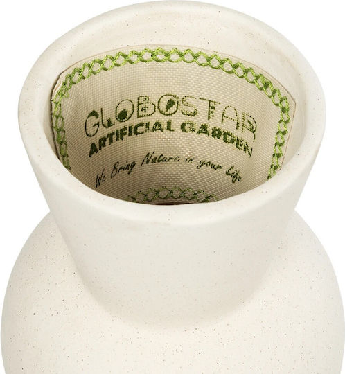 GloboStar Ceramic Beige Flower Pot 12.5x12.5x23cm