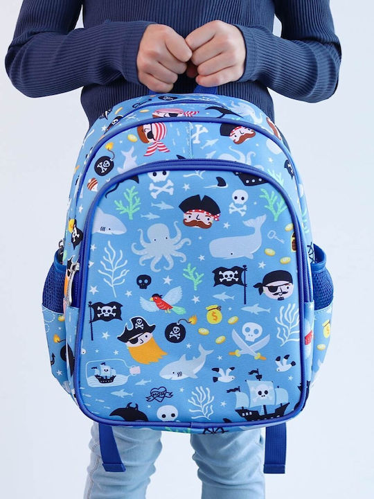 A Little Lovely Company Schulranzen Rucksack Kindergarten Hellblau mit Flaschenhalter 16Liter