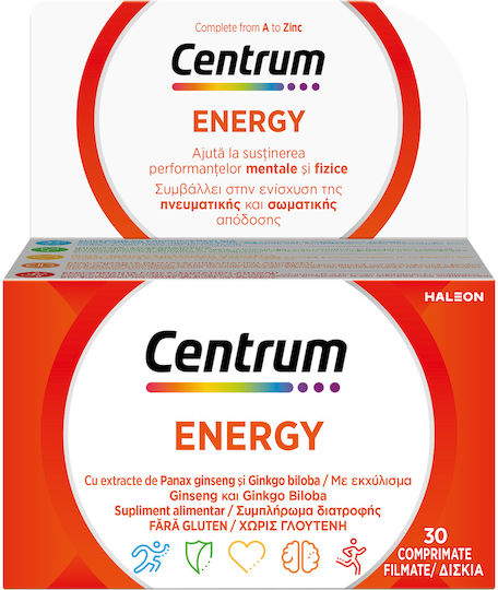 Centrum Centrum Energie & Geistige Leistungsfähigkeit Nahrungsergänzungsmittel 30 Tabletten