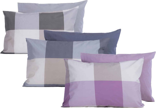 Nef-Nef Homeware Casual Check Μαξιλαροθήκη με Φάσα Denim 52x72εκ.