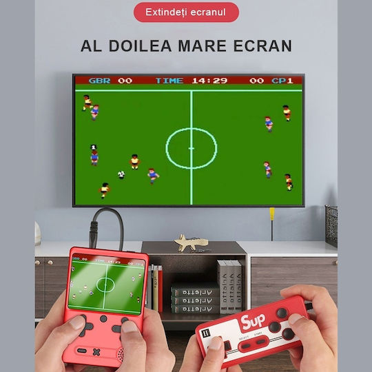 Portable Console 2 Players 500 Games Red