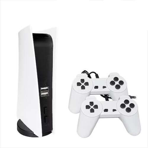 Foxmag24 Kids Video Games Console Wireless Connectivity 2 Wireless Controllers 200 Built-in Games White