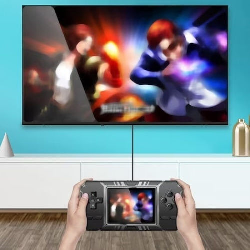 Consolă De Jocuri Foxmag24 Ecran HD Conectare La TV 3 Inch 520 Jocuri Incorporate Baterie De Lungă Durată Neagră