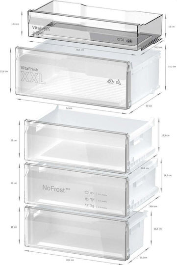 Bosch Fridge-Freezer 440lt Total NoFrost H203xW70xD66.7cm Inox KGN492IDF