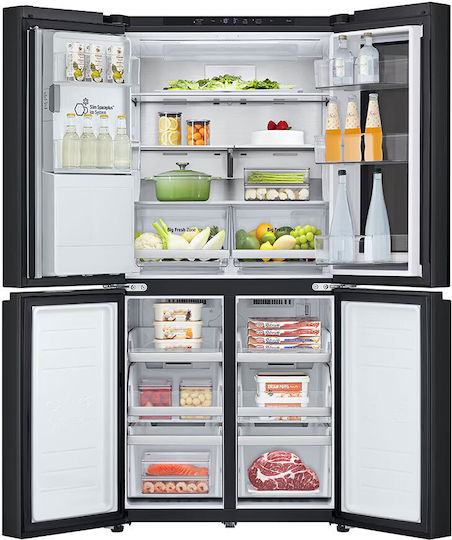 LG Side-by-Side Refrigerator 508lt Total NoFrost H178.7xW83.5xD73cm Gray GMG860EPBE