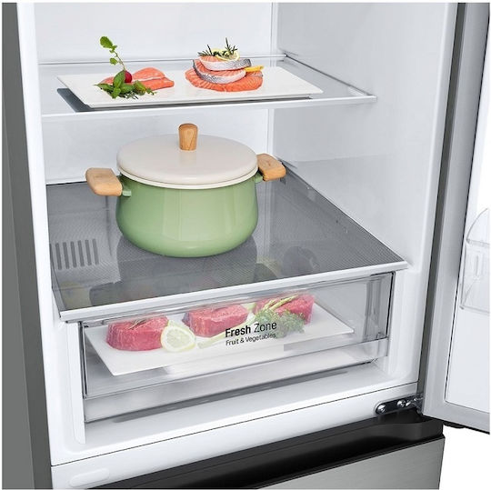 LG Ψυγειοκαταψύκτης 387lt Total NoFrost Υ203xΠ59.5xΒ68.2εκ. Ασημί GBV22L0EPY