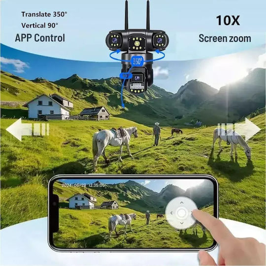 Andowl G3000 IP Камера за наблюдение Wi-Fi Водоустойчива с Двупосочна Комуникация Черен