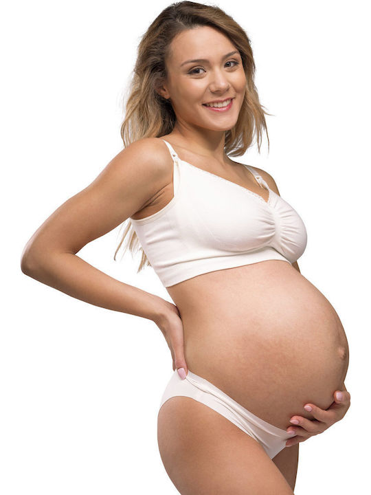 Carriwell Cotton Maternity & Nursing Bra with Clips White