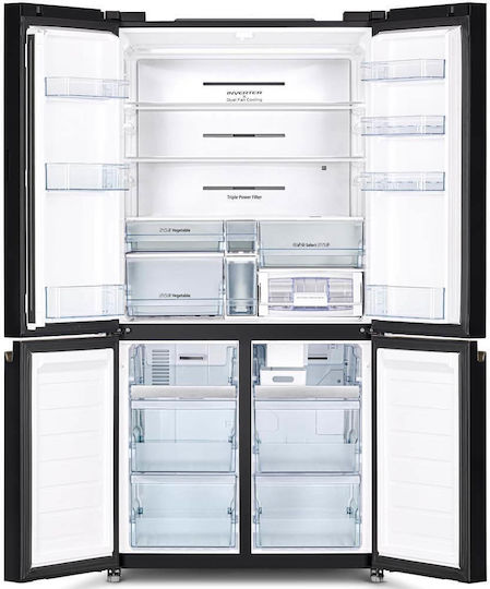 Hitachi Side-by-Side Refrigerator 569lt Total NoFrost H184xW90xD72cm Black R-WB640VRU0-1 GMG