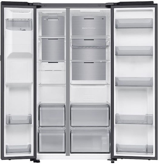 Samsung Side-by-Side Refrigerator 621lt Total NoFrost H178.4xW91.2xD72.6cm Black RS90F64EDFEF
