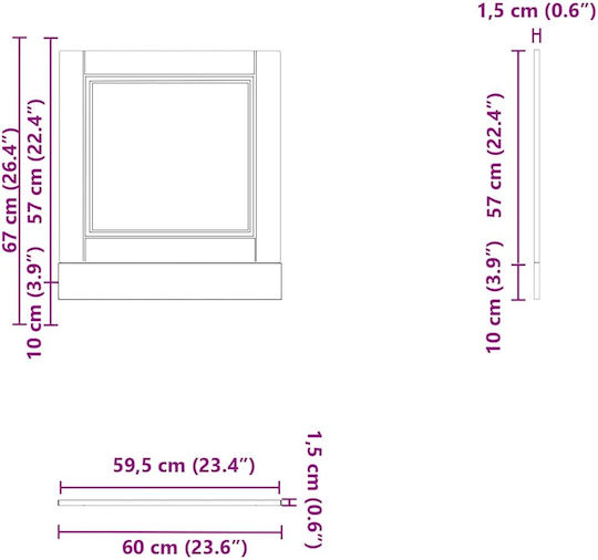 Vidaxl Dishwasher Panel Porto Glass White 60x1.5x67 cm