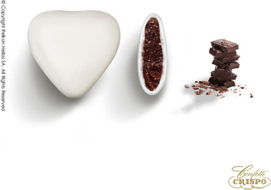 Confetti Crispo Choco Heart Dark Chocolate Flavoured White 1000gr