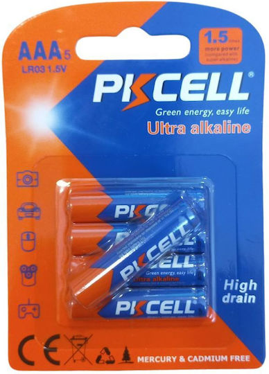 Pkcell Ultra Alkaline Batterien AAA 1.5V 5Stück