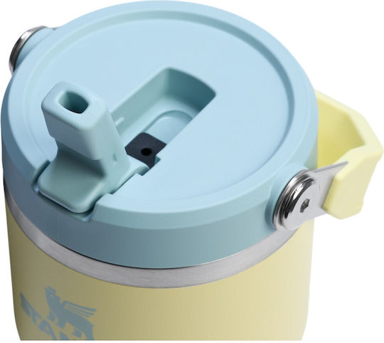 Stanley Iceflow Flip Straw Glass Thermos Stainless Steel BPA Free 600ml Pomelo with Straw