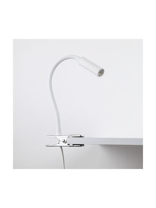 TK Lighting LAGOS Office Lamp for Socket G9 and Clip in White Color