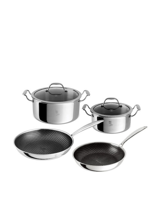 Berlinger Haus Berlinger Haus Kochgeschirr-Set aus Rostfreiem Stahl Silver mit Antihaftbeschichtung 4 Töpfe & Pfannen Sets