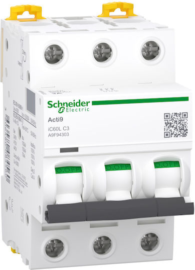 Schneider Electric Automatic Circuit Breaker 3A Triple-pole AC A9F94303