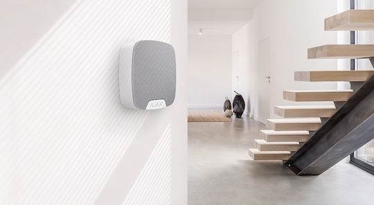 Ajax Systems Homesiren RF (Request for) - Anfrage für Alarm Siren Batterie Outdoor 105dB with Weiß Light 7.5x7.6cm