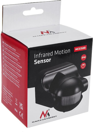 Maclean Energy Wired Infrared Motion Sensor 180° Detection Angle Scope 12m