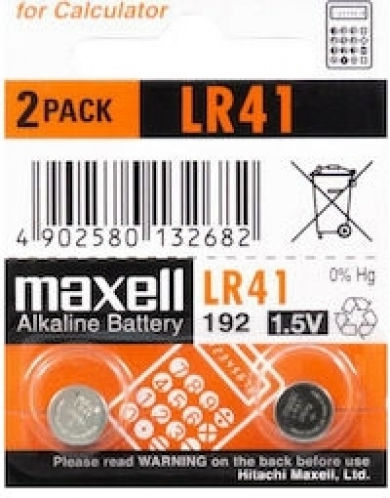 Maxell Batterien Alkalisch für Uhren LR41 1.5V 2Stück
