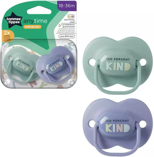Tommee Tippee Anytime Ортодонтски Биберони Силикон Мента за 18-36 месеци 2бр
