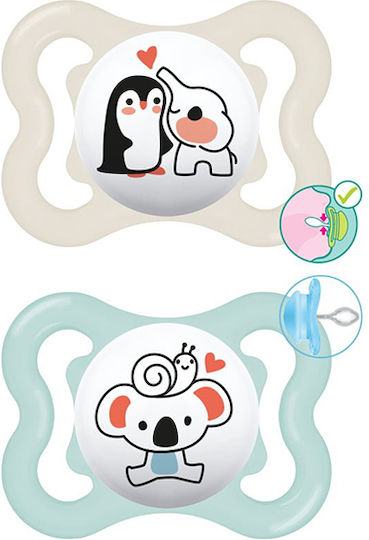 Mam Orthodontic Pacifiers Silicone Night Fox - Koala - Beige - Gray for 2-6 months 2pcs