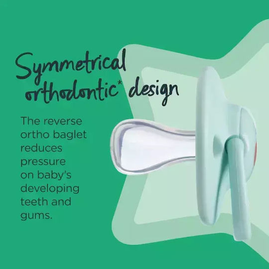 Tommee Tippee Anytime Orthodontic Pacifiers Silicone Blue / Green for 6-18 months 2pcs