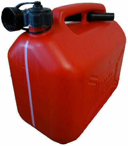 Eval Fuel Can Double Compartment Plastic with Extension Tube 10L Red