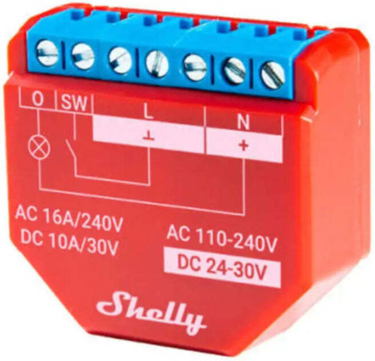Shelly Plus 1PM Smart Switch Dimmer 1 Καναλιού Wi-Fi & Bluetooth 16A
