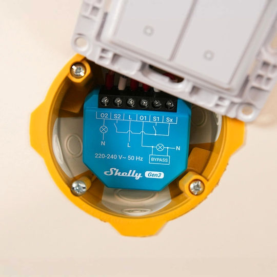 Shelly 2L Gen3 Intelligenter Zwischenschalter 2 Kanäle Wi-Fi Bluetooth & RF Ohne Neutralleiter